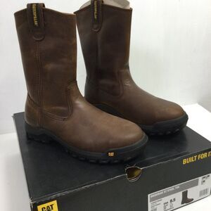 Caterpillar Work Boots Mens 8.5 M Summer Brown Drawbar Pull-On Steel Toe P91155